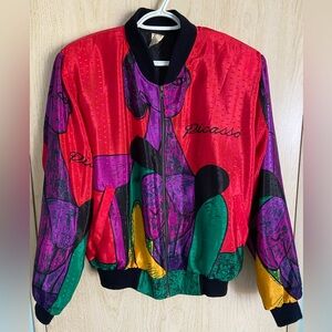 Vintage Pablo PICASSO Artwork Windbreaker Bomber Jacket ~ Korea ~ One Size 90s